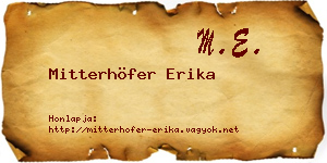 Mitterhöfer Erika névjegykártya